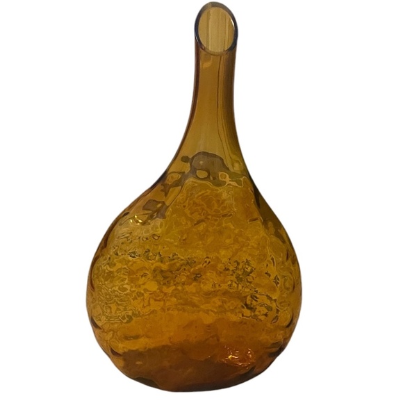 Vintage Blenko Amber Coin Dot Decanter Glass,  Amber - Picture 2 of 7